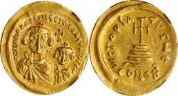 Heraclius, 610-641

HERACLIUS WITH HERACLIUS CONSTANTINE, 610-641. AV Solidus (4.34 gms), Constantinople Mint, 5th Officina, ca. 616-625. NGC Ch EF,...