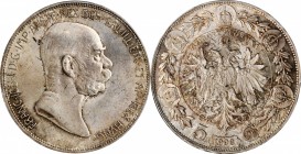 AUSTRIA

AUSTRIA. 5 Corona, 1909. Franz Joseph I. PCGS MS-64 Gold Shield.

KM-2814. Small head facing right variety. A coin with satiny luster and...