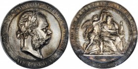 AUSTRIA

AUSTRIA. Silver Ministry of Commerce Medal, 1891. Franz Joseph I. PCGS SPECIMEN-64 Gold Shield.

Hauser-3734. Diameter: 57 mm. By J. H. T...