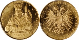 AUSTRIA

AUSTRIA. 25 Schillings, 1935. Vienna Mint. PCGS PROOFLIKE-64 Gold Shield.

Fr-524; KM-2856. A flashy and boldly struck coin with frosty r...