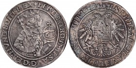 BOHEMIA

BOHEMIA. Guldentaler, 1563. Kuttenberg Mint. Ferdinand I. VERY FINE Details.

Weight: 24.38 gms. A well-detailed example with a few planc...