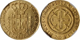 BRAZIL

BRAZIL. 4000 Reis, 1814-(R). Rio de Janeiro Mint. Joao as Prince Regent. NGC AU-58.

Fr-95; KM-235.2; LDMB-0574; Gomes-34.34. An overall q...
