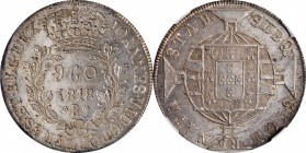 BRAZIL

BRAZIL. 960 Reis, 1818-R. Rio de Janeiro Mint. Joao VI. NGC MS-63.

KM-326.1; LDMB-476B. Joao VI as king. Two lines comprise the branches ...