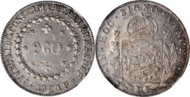 BRAZIL

BRAZIL. 960 Reis, 1824-B. Bahia Mint. Pedro I. NGC AU-58.

KM-368.2; LDMB-509. Struck over an 8 Reales of Ferdinand VI. Abundant luster re...