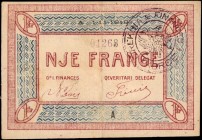 ALBANIA

ALBANIA. Finance Director. 1 Franc, 1918. P-S148a. Very Fine.

Violet serial number. Very Fine.

Estimate: $100.00- $150.00