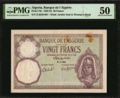 ALGERIA

ALGERIA. Banque de L'Alegerie. 20 Francs, 1933-42. P-78c. PMG About Uncirculated 50.

PMG comments "Stains."

Estimate: $30.00- $50.00