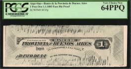 ARGENTINA

ARGENTINA. Lot of (2) Banco de la Provincia De Buenos Aires. 1 Peso Oro, 1883. P-S535p. Face Proof & Face Die Proof. PCGS Currency Choice...