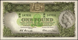 AUSTRALIA

AUSTRALIA. Commonwealth Bank of Australia. 1 Pound, 1953-60. P-30a. Extremely Fine.

Bright paper along with an intricate design and da...
