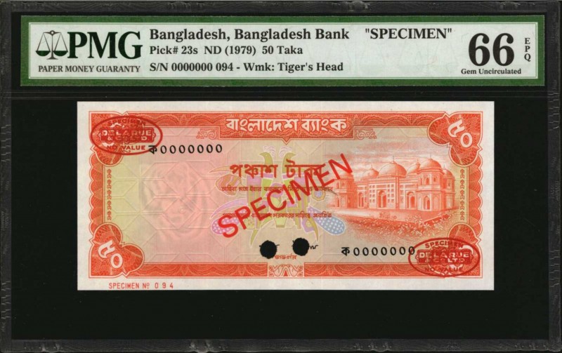 BANGLADESH

BANGLADESH. Bangladesh Bank. 50 Taka, ND (1979). P-23s. Specimen. ...