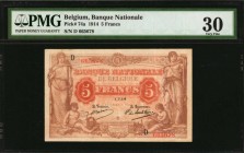 BELGIUM

BELGIUM. Banque Nationale. 5 Francs, 1914. P-74a. PMG Very Fine 30.

A Very Fine example of this 5 Francs note.

Estimate: $150.00- $25...