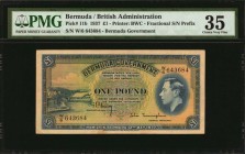 BERMUDA

BERMUDA. Bermuda Government. 1 Pound, 1937. P-11b. PMG Choice Very Fine 35.

Printed by BWC. Fractional serial number prefix.

Estimate...