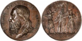 GREECE

GREECE. Independence Bronze Medal, "1821" (1836). PCGS SPECIMEN-63 Gold Shield.

Wurzbach-3207. Weight: 44 gms; diameter: 44 mm. Struck to...