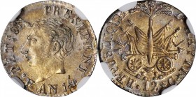 HAITI

HAITI. 12 Centimes, Year 14 (1817). NGC MS-62.

KM-13. Large head type. Quite bold and well struck for the type, with some pleasing golden-...