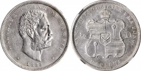 HAWAII

HAWAII. 1/2 Dollar, 1883. San Francisco Mint. Kalakaua I. NGC AU Details--Cleaned.

KM-6. A decent survivor of this ever popular type with...
