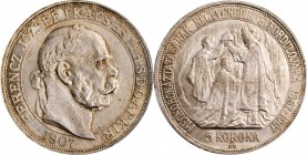 HUNGARY

HUNGARY. 5 Korona, 1907-KB. Kremnica Mint. PCGS MS-65 Gold Shield.

KM-489. Struck to commemorate the 40th anniversary of the coronation ...