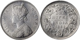 British India

INDIA. Rupee, 1862-(C). Calcutta Mint. Victoria. PCGS MS-62 Gold Shield.

KM-473.1. Pop: 1; none graded finer by PCGS. Type A bust ...