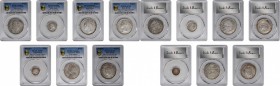 British India

INDIA. Septet of Mixed Silver Denominations (7 Pieces), 1835-1938. All PCGS Gold Shield Certified.

A unique grouping of dates and ...