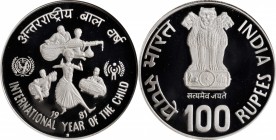 Republic

INDIA. 100 Rupees, 1981-B. Bombay Mint. NGC PROOF-68 Ultra Cameo.

KM-277. UNESCO/International Year of the Child issue. A brilliant and...