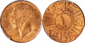 IRAQ

IRAQ. Fils, AH 1357 (1938). London Mint. PCGS MS-64 Red Gold Shield.

KM-102. A lovely example of the type with razor sharp strike, silky lu...