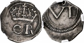 IRELAND

IRELAND. 6 Pence, ND (1643-44). Charles I. NGC VF-30.

S-6547; KM-59. Weight: 2.72 gms. Ormonde money. Lord Justice's coinage from the Gr...