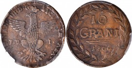Italian States (including Papal and Vatican City)

ITALY. Naples & Sicily. 10 Grani, 1804-JUI. Palermo Mint. Ferdinand III. PCGS VF-35 Gold Shield....