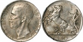 Italian Kingdom to current (since 1861)

ITALY. Kingdom. 10 Lire, 1927-R. Rome Mint. NGC MS-63.

KM-68.1. Variety with *FERT* edge. Lustrous and c...