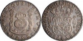 Pillars

MEXICO. 8 Reales, 1752-Mo MF. Mexico City Mint. Ferdinand VI. PCGS Genuine--Cleaned, EF Details Gold Shield.

KM-104.1; Cal-type-62#477. ...