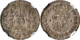 Pillars

MEXICO. 1/2 Real, 1759-Mo M. Mexico City Mint. Ferdinand VI. NGC AU-58.

KM-67.1. A pleasantly toned minor with just a hint of wear and g...