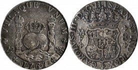 Pillars

MEXICO. 8 Reales, 1767-Mo MF. Mexico City Mint. Charles III. PCGS Genuine--Tooled, VF Details Gold Shield.

KM-105. Quite deeply toned, t...