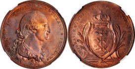Portraits

MEXICO. Charles IV/Durango Bronze Proclamation Medal, 1790. NGC MS-63 Red Brown.

Grove-C-52c. By G. A. Gil. Obverse: Garlanded and dra...