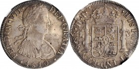 Portraits

MEXICO. 8 Reales, 1810-Mo HJ/TH. Mexico City Mint. Ferdinand VII. NGC AU-55.

KM-110; Yonaka-M8-110b. A decently struck coin from a wor...