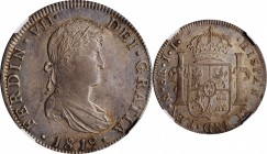 Portraits

MEXICO. 8 Reales, 1819-Mo JJ. Mexico City Mint. Ferdinand VII. NGC AU-55.

KM-111; Yonaka-M8-119. A wholesome and boldly struck coin wi...