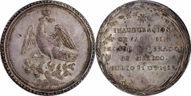 Empire of Iturbide

MEXICO. Inauguration of Augustin I Iturbide Silver Medal, 1822. PCGS AU-58 Gold Shield.

Grove-9a; Fonrobert-6539. Struck to c...