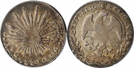 Republic Reales

MEXICO. 8 Reales, 1832/1-Ga FS/LP. Guadalajara Mint. PCGS EF-45 Gold Shield.

KM-377.6; DP-Ga10. A desirable example of this unus...