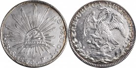 Republic Reales

MEXICO. 8 Reales, 1840/30-Go PJ. Guanajuato Mint. UNCIRCULATED Details.

KM-377.8; DP-Go22. A presentable example of this popular...
