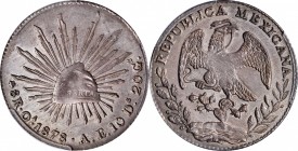 Republic Reales

MEXICO. 8 Reales, 1878-Oa AE. Oaxaca Mint. PCGS MS-61 Gold Shield.

KM-377.11; DP-Oa23. A decently struck coin with soft luster a...