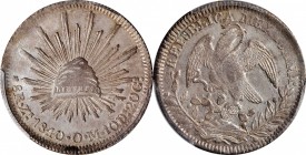 Republic Reales

MEXICO. 8 Reales, 1840-Zs OM. Zacatecas Mint. PCGS AU-58 Gold Shield.

KM-377.13; DP-Zs20. A decently struck coin with some weakn...