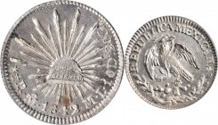 Republic Reales

MEXICO. 1/2 Real, 1842-Mo ML. Mexico City Mint. PCGS MS-64.

KM-370.9. This mostly argent and blast white near-Gem exhibits one m...
