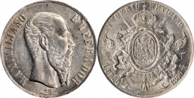 Empire of Maximilian

MEXICO. Peso, 1866-Mo. Mexico City Mint. Maximilian. ANACS MS-61.

KM-388.1. A largely untoned Peso with satiny luster and s...