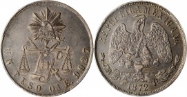 Republic Decimal

MEXICO. Peso, 1872-Oa E. Oaxaca Mint. PCGS AU-55 Gold Shield.

KM-408.6. Large "A" variety. A boldly struck and very presentable...