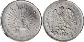Republic Decimal

MEXICO. Peso, 1900-Zs FZ. Zacatecas Mint. NGC MS-64.

KM-409.3. A bright and largely untoned Peso with frosty luster and a sligh...