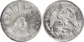 Republic Decimal

MEXICO. Peso, 1902-Zs FZ. Zacatecas Mint. PCGS MS-65+ Gold Shield.

KM-409.3. The single second finest certified of the date on ...