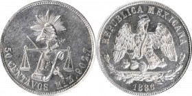 Republic Decimal

MEXICO. 50 Centavos, 1886-Mo M. Mexico City Mint. PCGS AU-58.

KM-407.6. Ever so slightly handled, this flashy and brilliant spe...