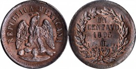 Republic Decimal

MEXICO. Centavo, 1893-Mo. Mexico City Mint. PCGS MS-65 Red Brown Gold Shield.

KM-391.6. This dazzling, glistening Gem stands as...