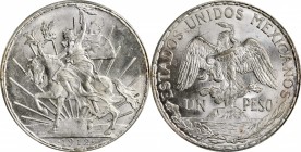 Twentieth Century (Modern)

MEXICO. Peso, 1912. Mexico City Mint. PCGS MS-64 Gold Shield.

KM-453. A flashy and attractive near-Gem quality 'Cabal...