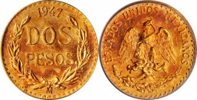 Twentieth Century (Modern)

MEXICO. 2 Pesos, 1947-Mo. Mexico City Mint. PCGS MS-65.

Fr-170; KM-461. An attractive little Gem with full luster and...