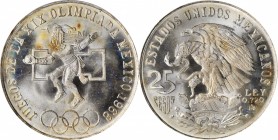 Twentieth Century (Modern)

MEXICO. 25 Pesos, 1968-Mo. Mexico City Mint. PCGS MS-67 Gold Shield.

KM-479.1. Type 1 with rings aligned. Struck to c...