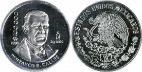 Twentieth Century (Modern)

MEXICO. Aluminum 100000 Pesos Pattern, 1990-Mo. Mexico City Mint. ANACS PROOF-65 Cameo.

cf. KM-Pn245 (in aluminum rat...