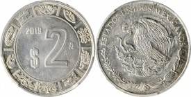 Twentieth Century (Modern)

MEXICO. Mint Error -- Struck on Wrong Planchet -- 2 Pesos, 2019-Mo. Mexico City Mint. PCGS MS-63 Gold Shield.

cf. KM-...