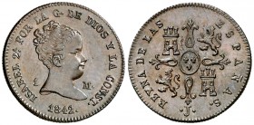 1842. Isabel II. Jubia. 1 maravedí. (AC. 32). Bella. 1,24 g. S/C-.